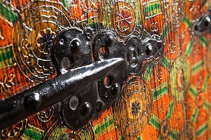 Tibetan ancient door-AM01080-Detail-Hinge