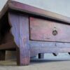 Table à thé ancienne de couleur bois naturel restaurée à la main (Chine, vers 1840).