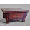 Table à thé ancienne de couleur bois naturel restaurée à la main (Chine, vers 1840).