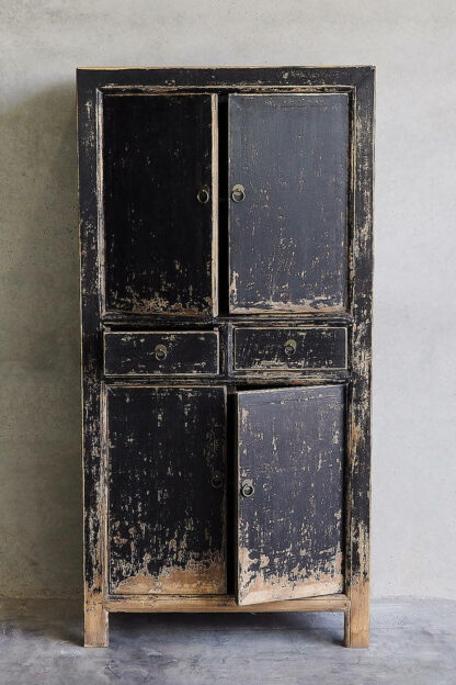 Wardrobe with black patina-AM01011-Drawers