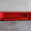 Red TV cabinet antique (c.1900)-AM01019-Drawers