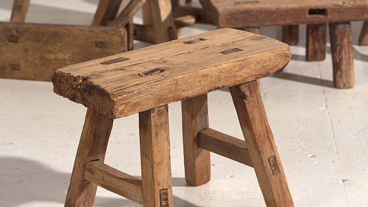 Antique wooden stool hotsell