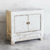Comoda blanca antigua de madera maciza (c.1870)