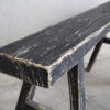 Ancien banc noir en bois d'orme massif (vers 1870)