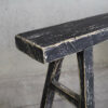 Ancien banc noir en bois d'orme massif (vers 1870)