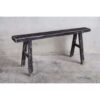 Ancien banc noir en bois d'orme massif (vers 1870)
