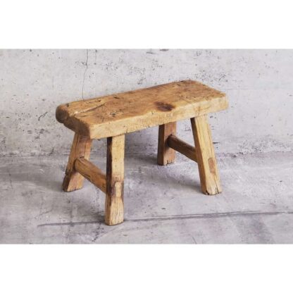 Taburete pequeño rustico madera de color natural