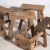 Taburete antiguo de 25 cm de color madera natural (c.1900)