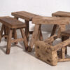 Taburete antiguo de 25 cm de color madera natural (c.1900)