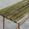 Banc de Jardin Vintage en Bois Vert et Pieds en Fer (France, vers 1930)