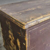 Antique black solid wood trunk with original handles (France, c.1920)