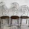 Set de sillas modernistas metálica vintage para jardín (Francia, c.1930).