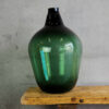 Large antique green blown glass demijohn (France, c.1900)