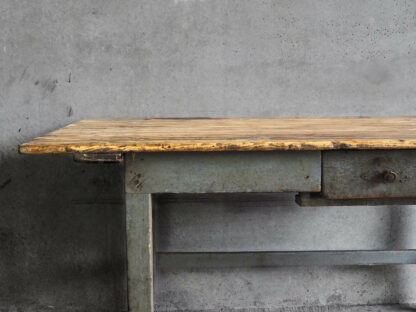 Solid wood original patina gray vintage table (France, c.1920)