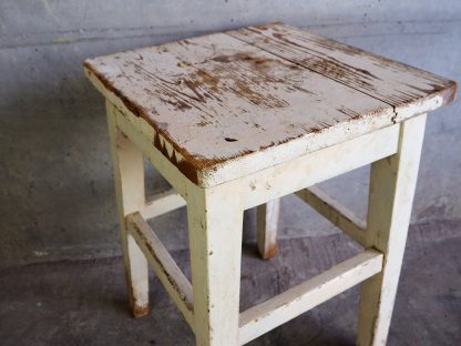 Vintage white solid wood coffee table (Czech Rep., C.1930) # 19