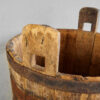 Antique oak wood bucket used during the grape harvest (France, c.1950).
