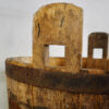 Antique oak wood bucket used during the grape harvest (France, c.1950).