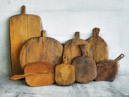 Set de tablas de cortar antiguas de madera maciza (Francia, c.1920)