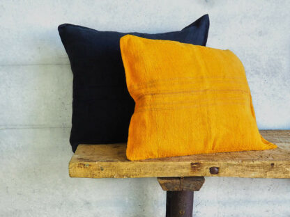 coussin lin ancien orange