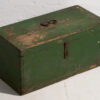 Cofre antiguo pequeño de madera color verde (c.1910) #6