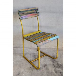 Chaise de jardin vintage jaune (vers 1960)