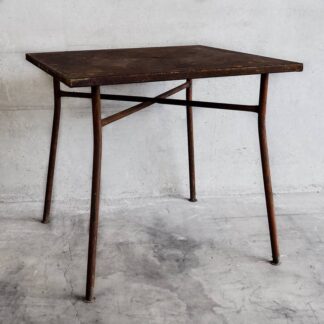 Antique red metal outdoor table (France, c.1920).