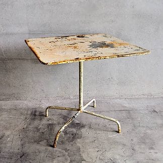 Mesa de jardín blanca vintage de metal (Francia, c.1950)