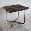 Vintage Red Square Metal Outdoor Table (France, c.1950)
