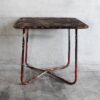 Vintage Red Square Metal Outdoor Table (France, c.1950)