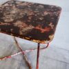 Vintage Red Square Metal Outdoor Table (France, c.1950)