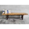 Antique Solid Wood & Iron Coffee Table