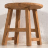 Mesa redonda auxiliar de madera antigua maciza