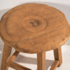 Mesa redonda auxiliar de madera antigua maciza