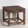 Mesa auxiliar cuadrada de madera antigua maciza