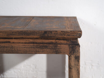 Solid Antique Wood Square Side Table - Image 8