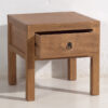 Mesa de noche cuadrada de madera de olmo antigua