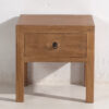 Mesa de noche cuadrada de madera de olmo antigua