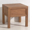 Mesa de noche cuadrada de madera de olmo antigua