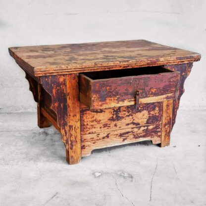 Antique Chinese side table with original drawer and dovetail assembly (China, c.1900)