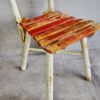 Silla de colores vintage de madera para niño (Francia, c.1950)