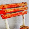 Silla de colores vintage de madera para niño (Francia, c.1950)