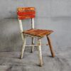 Silla de colores vintage de madera para niño (Francia, c.1950)