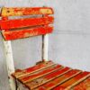 Silla de colores vintage de madera para niño (Francia, c.1950)