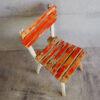 Silla de colores vintage de madera para niño (Francia, c.1950)