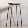 Taburete estilo industrial de metal vintage 70 cm (Francia, c.1950)