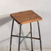 Taburete estilo industrial de metal vintage 70 cm (Francia, c.1950)