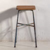 Taburete estilo industrial de metal vintage 70 cm (Francia, c.1950)