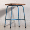 Taburete metal y madera estilo industrial de 50cm (Francia, c.1950)