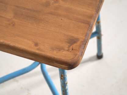 Tabouret en métal et bois style industriel 50 cm (France, vers 1950) – Image 4