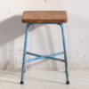 Taburete metal y madera estilo industrial de 50cm (Francia, c.1950)